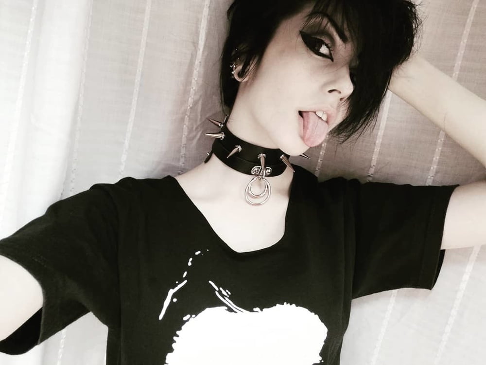 Sexy Alternative Emo Girl With Long Tongue #96024994