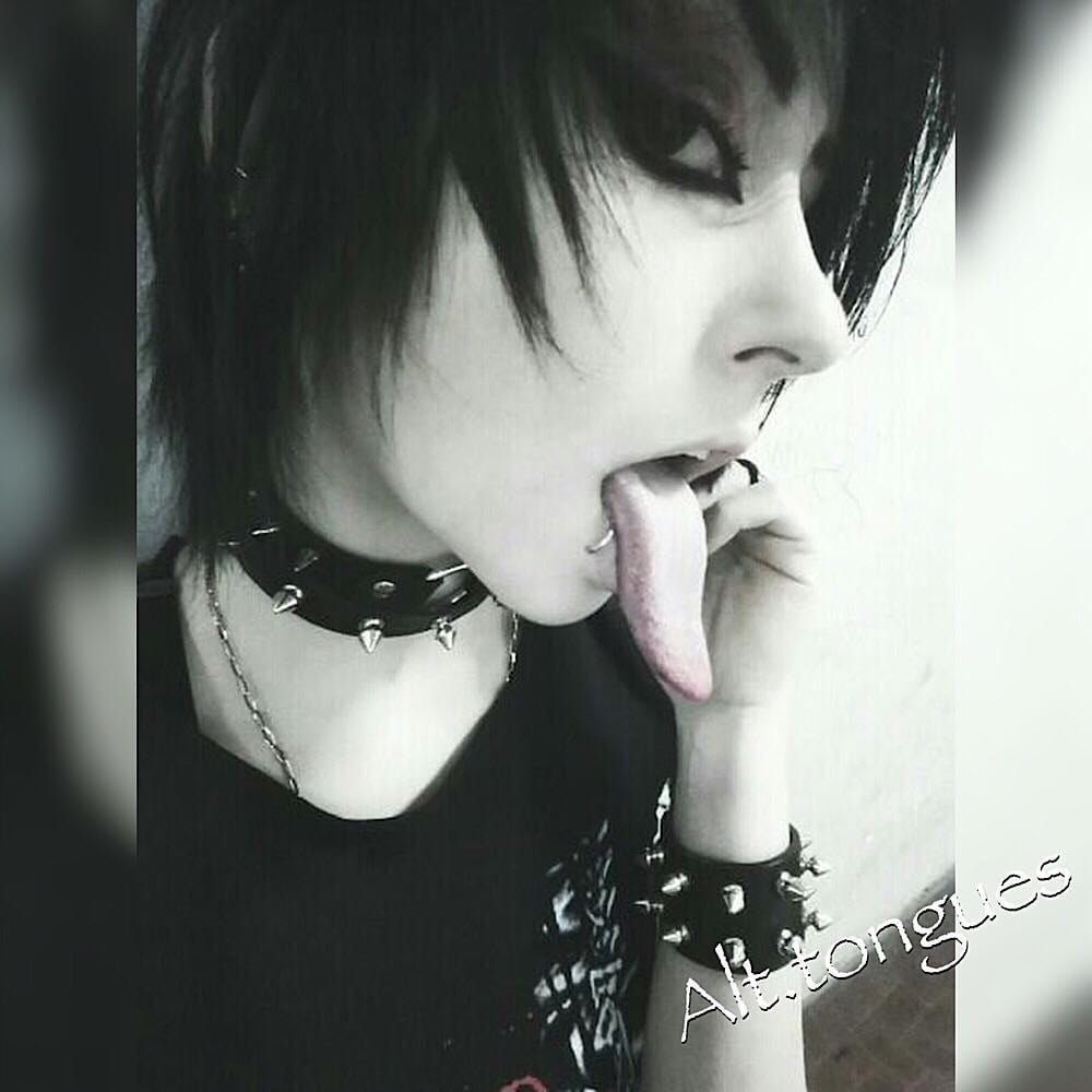 Sexy Alternative Emo Girl With Long Tongue #96025005