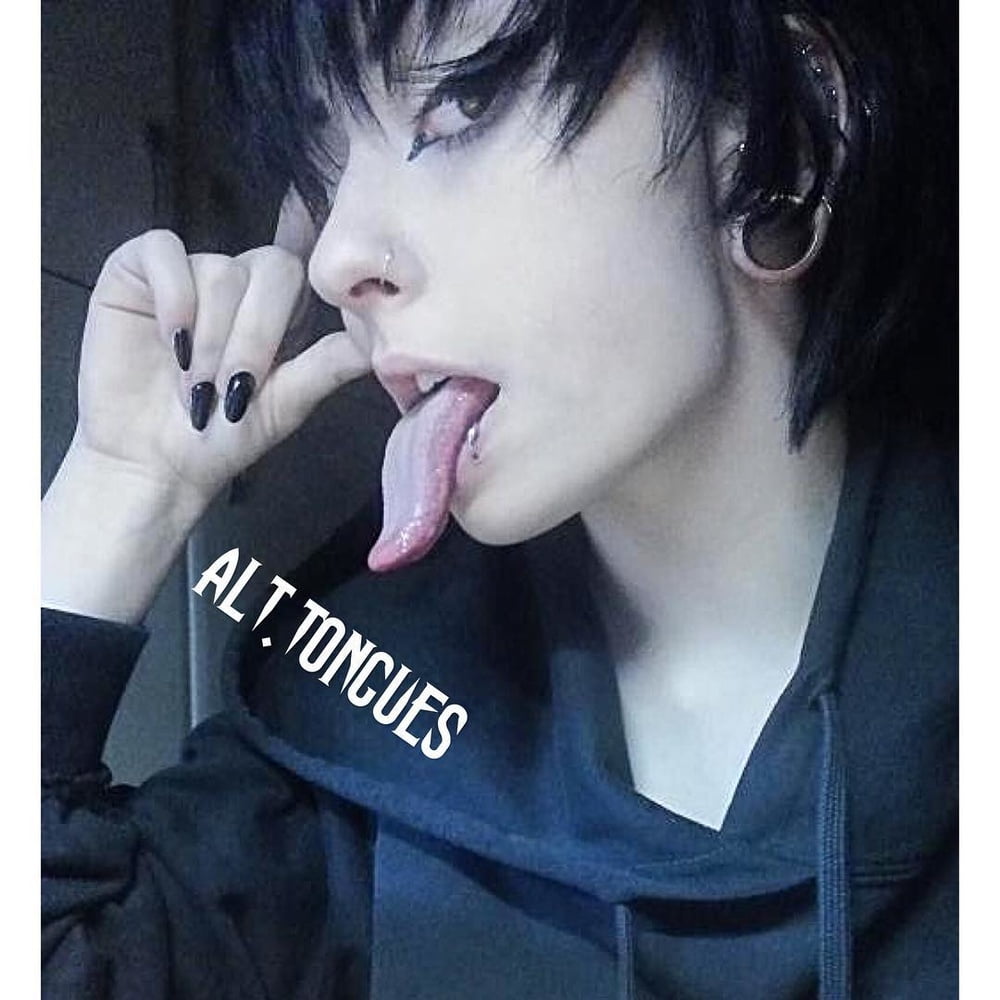 Sexy Alternative Emo Girl With Long Tongue #96025007