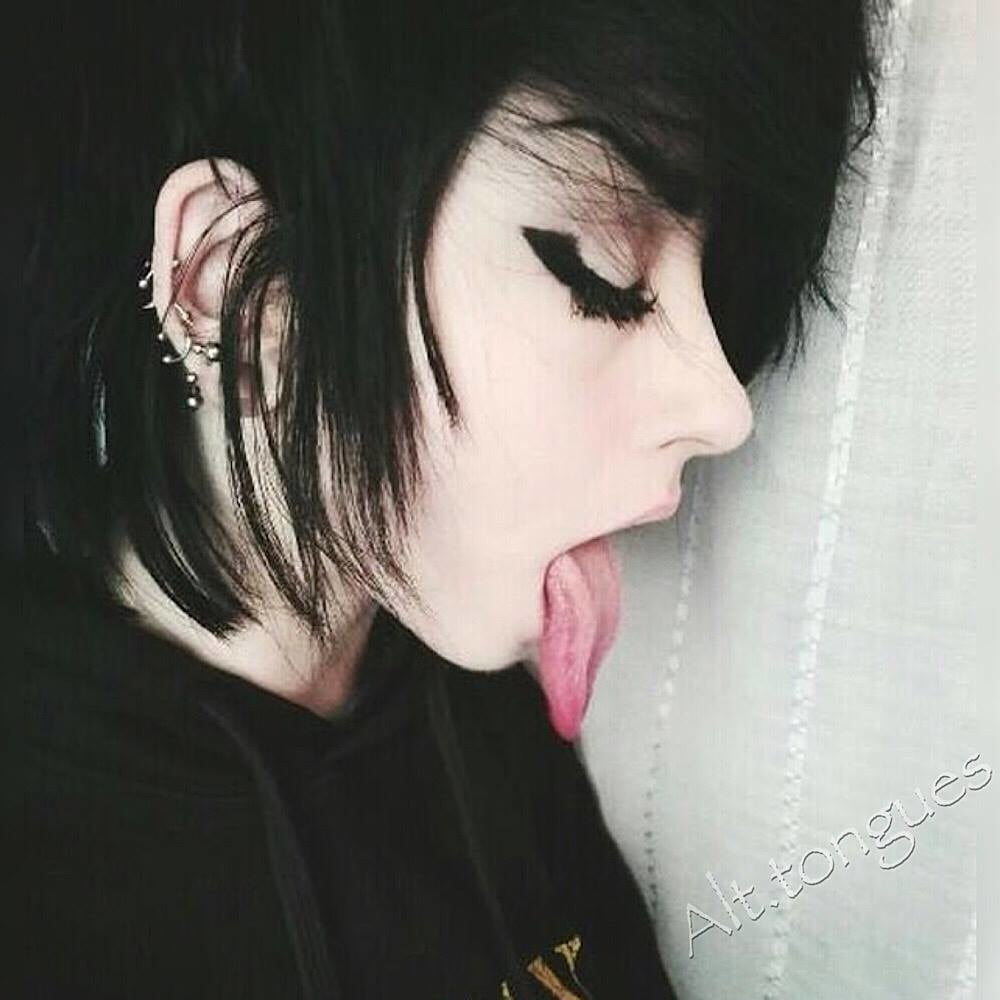 Sexy Alternative Emo Girl With Long Tongue #96025013