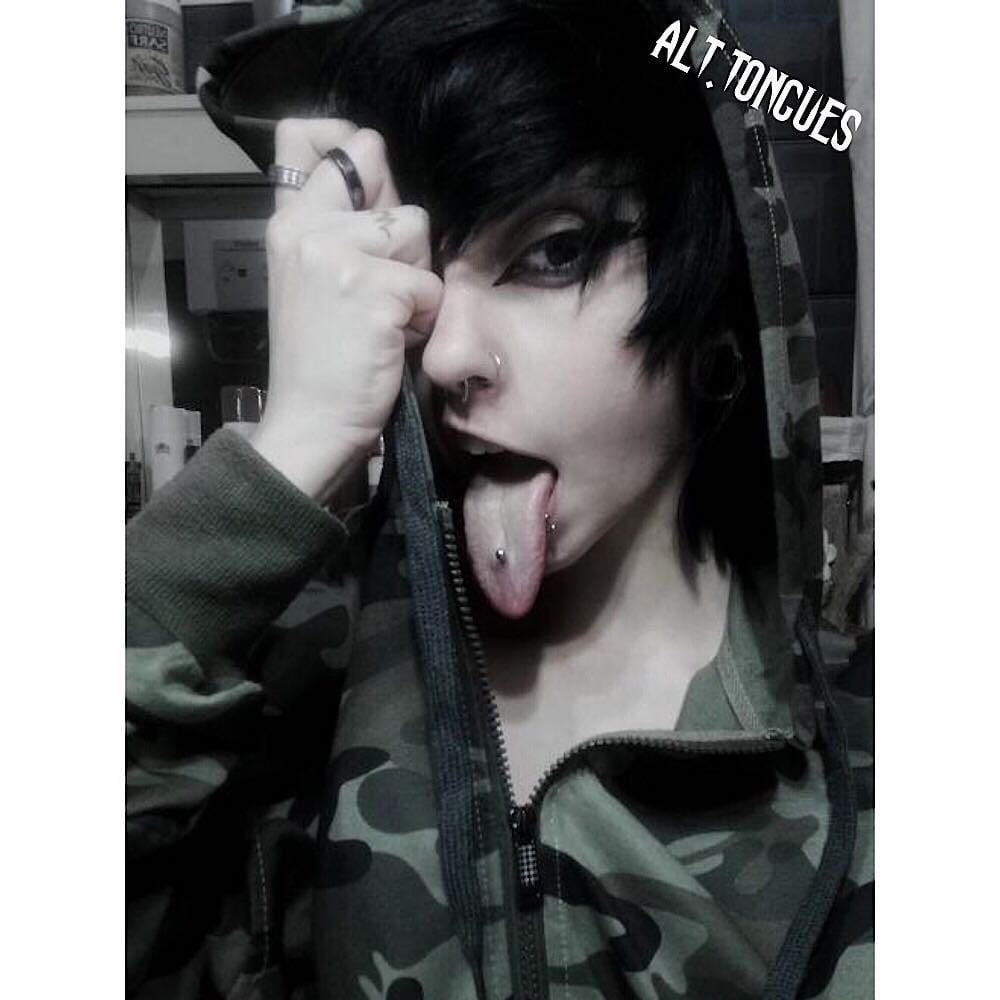 Sexy Alternative Emo Girl With Long Tongue #96025017
