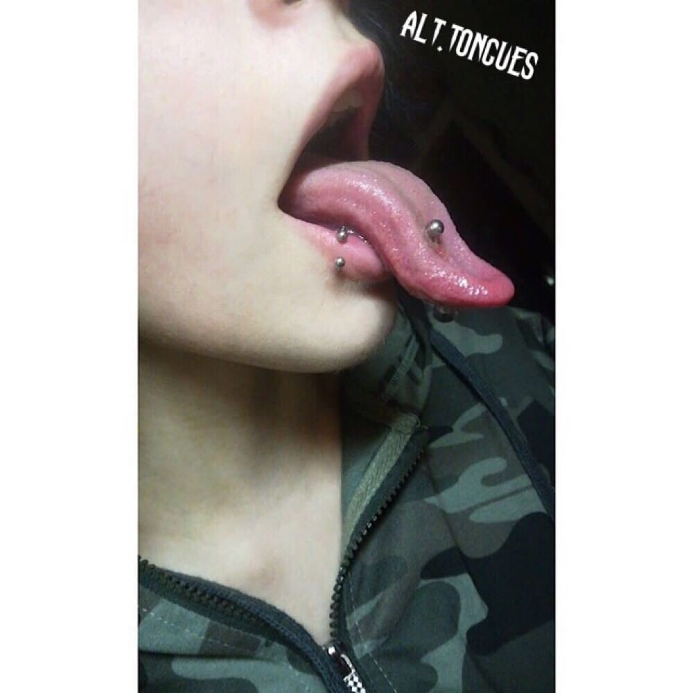 Sexy Alternative Emo Girl With Long Tongue #96025019
