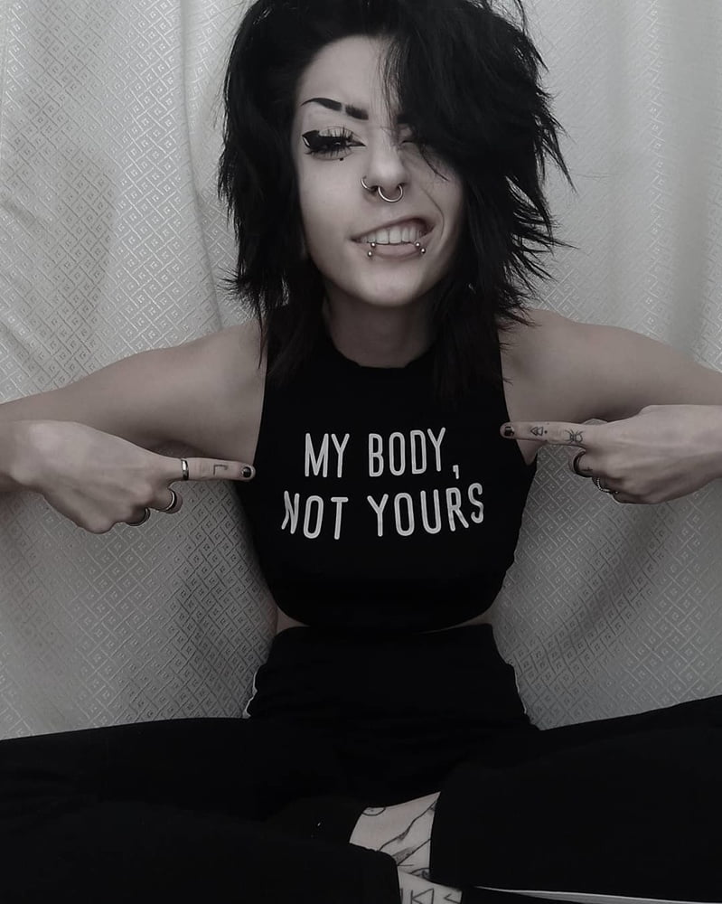 Sexy Alternative Emo Girl With Long Tongue #96025021