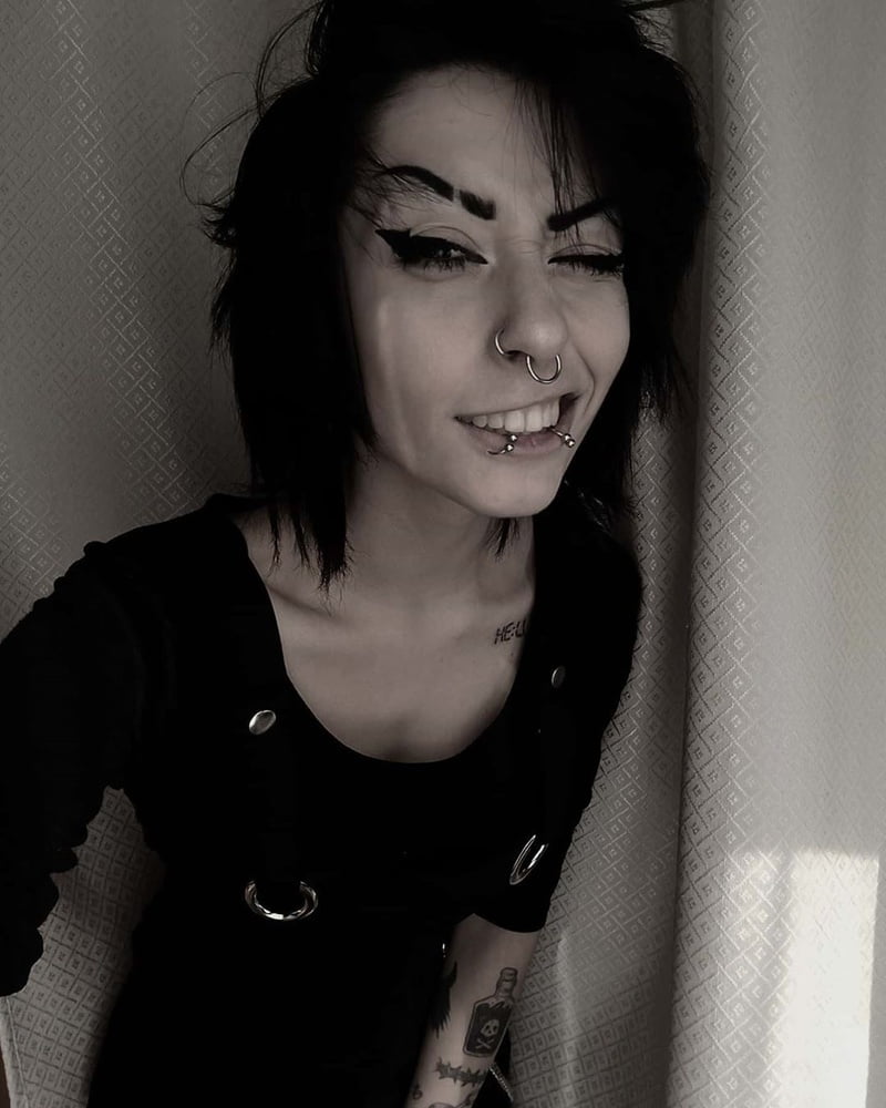 Sexy Alternative Emo Girl With Long Tongue #96025025