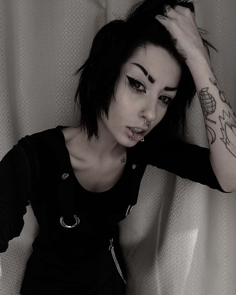 Sexy Alternative Emo Girl With Long Tongue #96025029