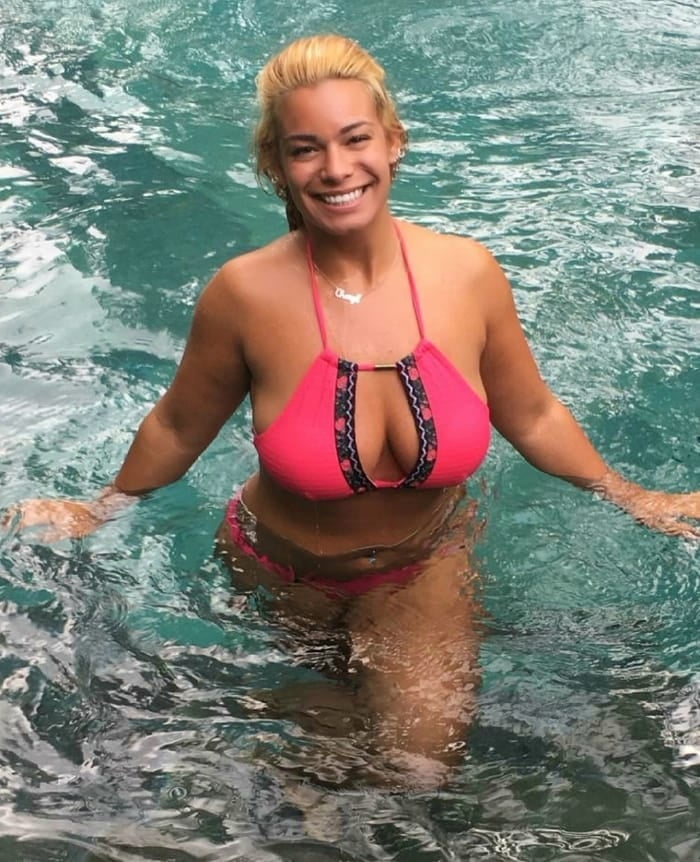 Amateur Dutch nurse Cheryl with huge tits in bikini #81546163