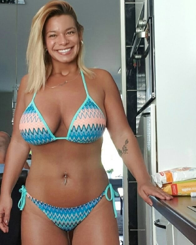 Amateur Dutch nurse Cheryl with huge tits in bikini #81546178