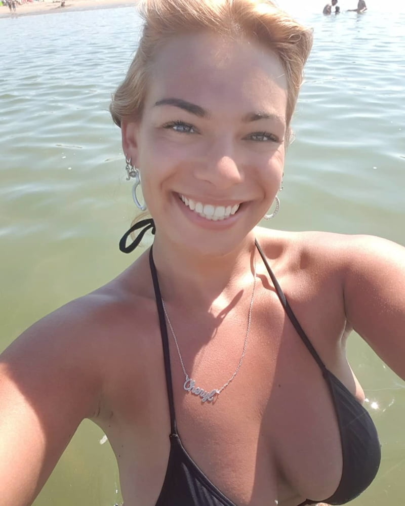 Amateur Dutch nurse Cheryl with huge tits in bikini #81546247