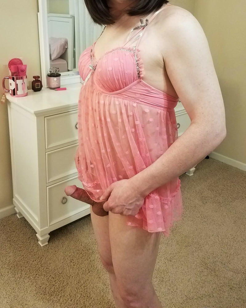 Crossdressing Sissy in Her Girly Pink Babydoll #106925885